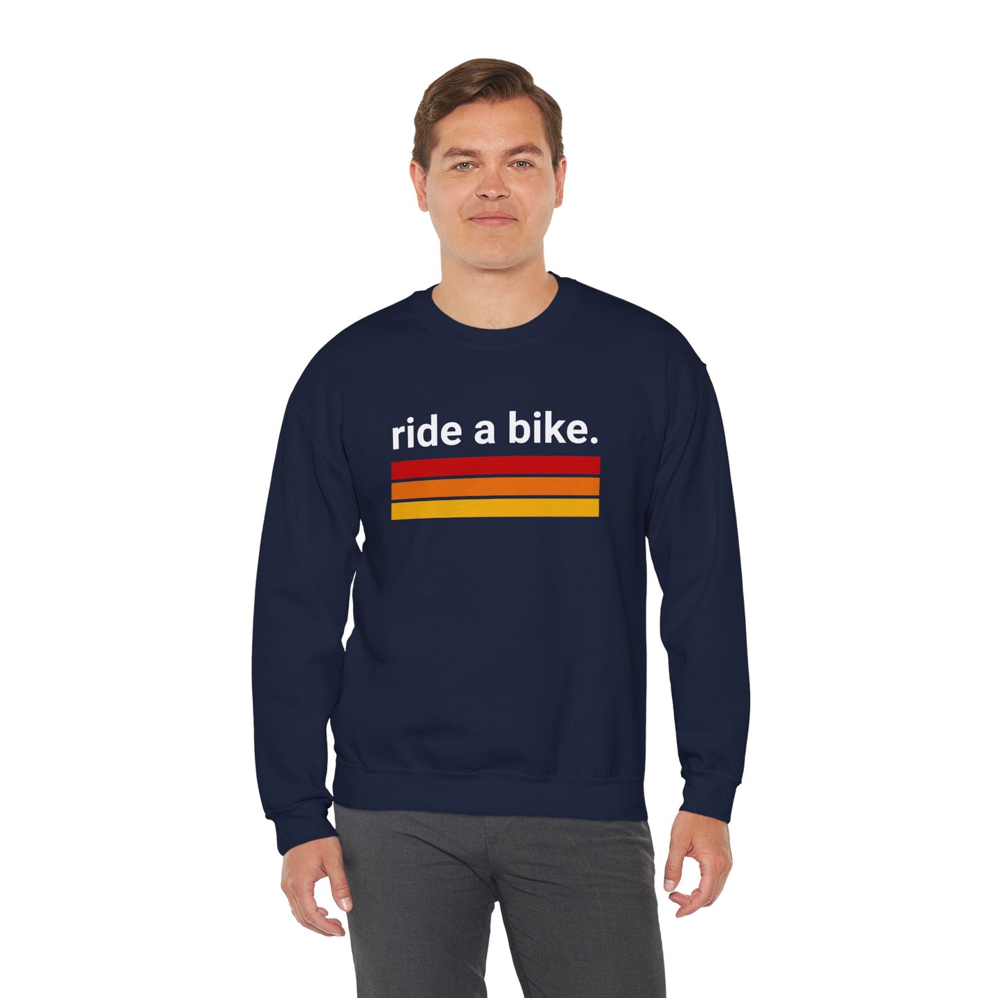 Ride a Bike Sweatshirt | Gildan 18000 Heavy Blend | Minimalist Cycling Crewneck | Bike Lifestyle Pullover