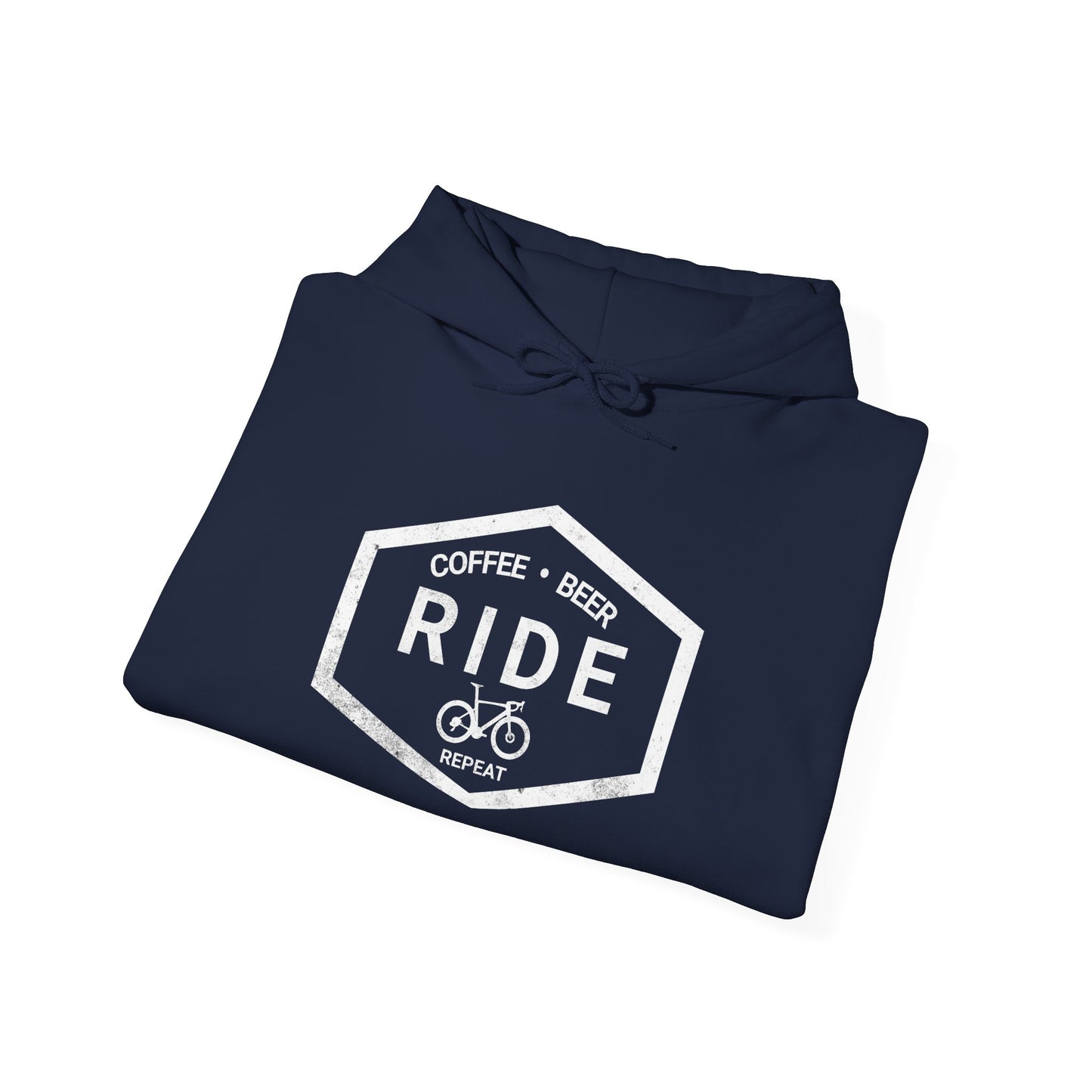 Coffee Ride Beer Repeat Hoodie | Gildan 18500 Heavy Blend | Cycling Lifestyle Hoodie | Bike Sweatshirt
