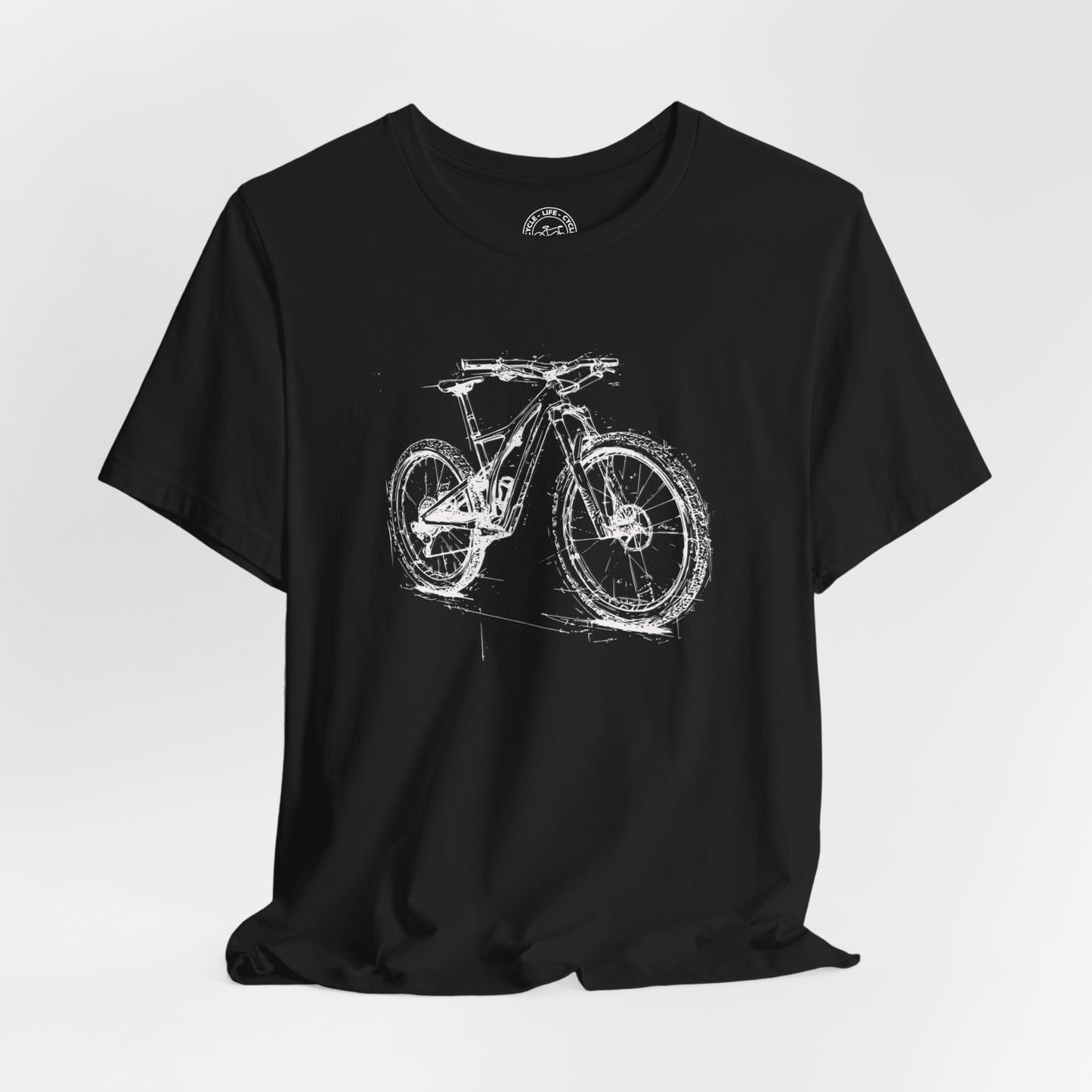Mountain Bike Sketch T-Shirt | Bella + Canvas 3001 | MTB Graphic Tee | Trail Riding Bike Shirt | Not a Racer