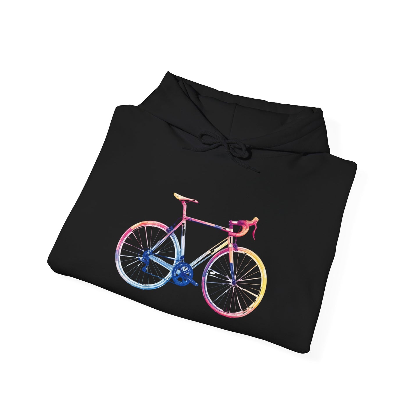 Colorful Road Bike Hoodie | Gildan 18500 Heavy Blend | Artistic Cycling Hoodie | Bike Graphic Sweatshirt