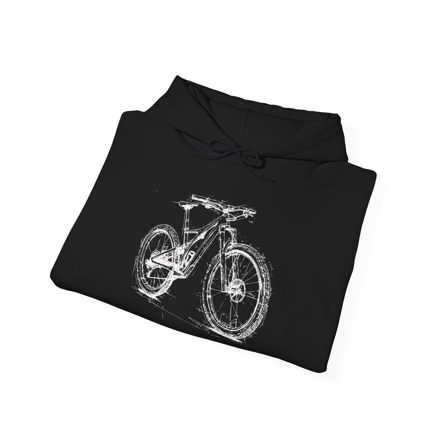 Mountain Bike Sketch Hoodie | Gildan 18500 Heavy Blend | MTB Graphic Hoodie | Trail Riding Cycling Sweatshirt