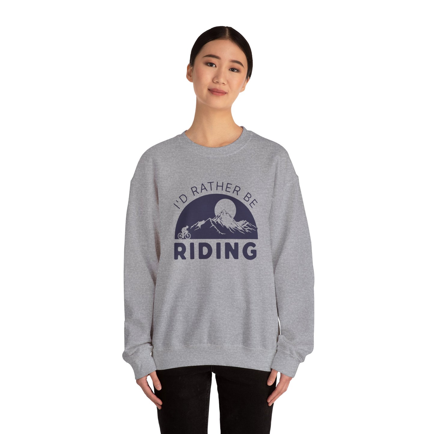 I’d Rather Be Riding Sweatshirt | Gildan 18000 Heavy Blend | Cycling Crewneck | Bike Lifestyle Pullover