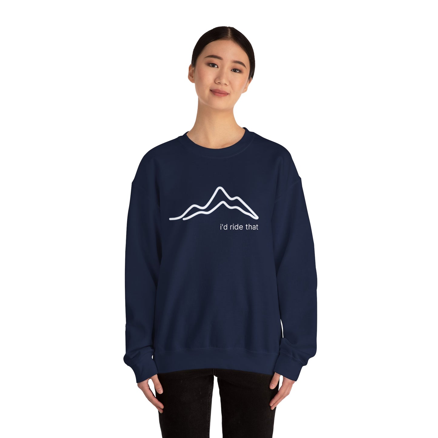 I’d Ride That Cycling Sweatshirt | Gildan 18000 Heavy Blend | Elevation Profile Bike Crewneck | Cycling Lifestyle Pullover