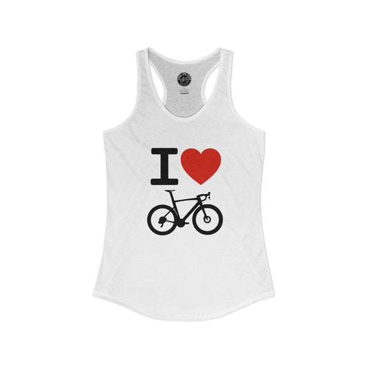 I Heart Bicycle Racerback Tank | Next Level 1533 Ideal Racerback | Cycling Tank Top | Bike Lifestyle Women’s Tank