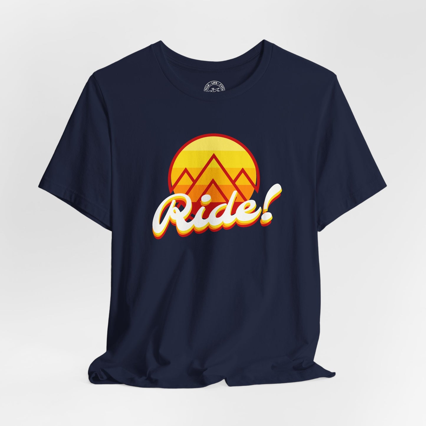 Ride T-Shirt | Bella + Canvas 3001 | Retro Mountain Cycling Shirt | Ride More Bike Tee | Not a Racer