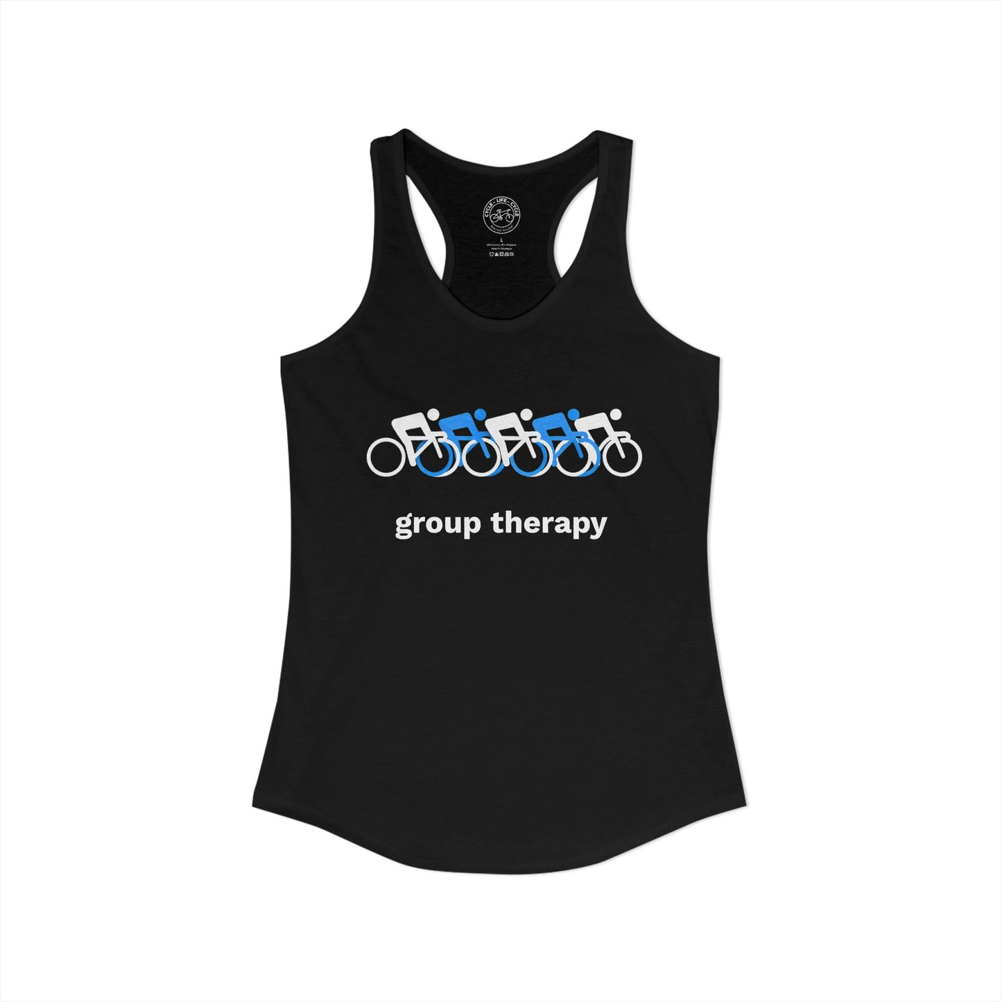 Group Therapy Cycling Racerback Tank | Next Level 1533 Ideal Racerback | Group Ride Tank Top | Bike Lifestyle Women’s Tank