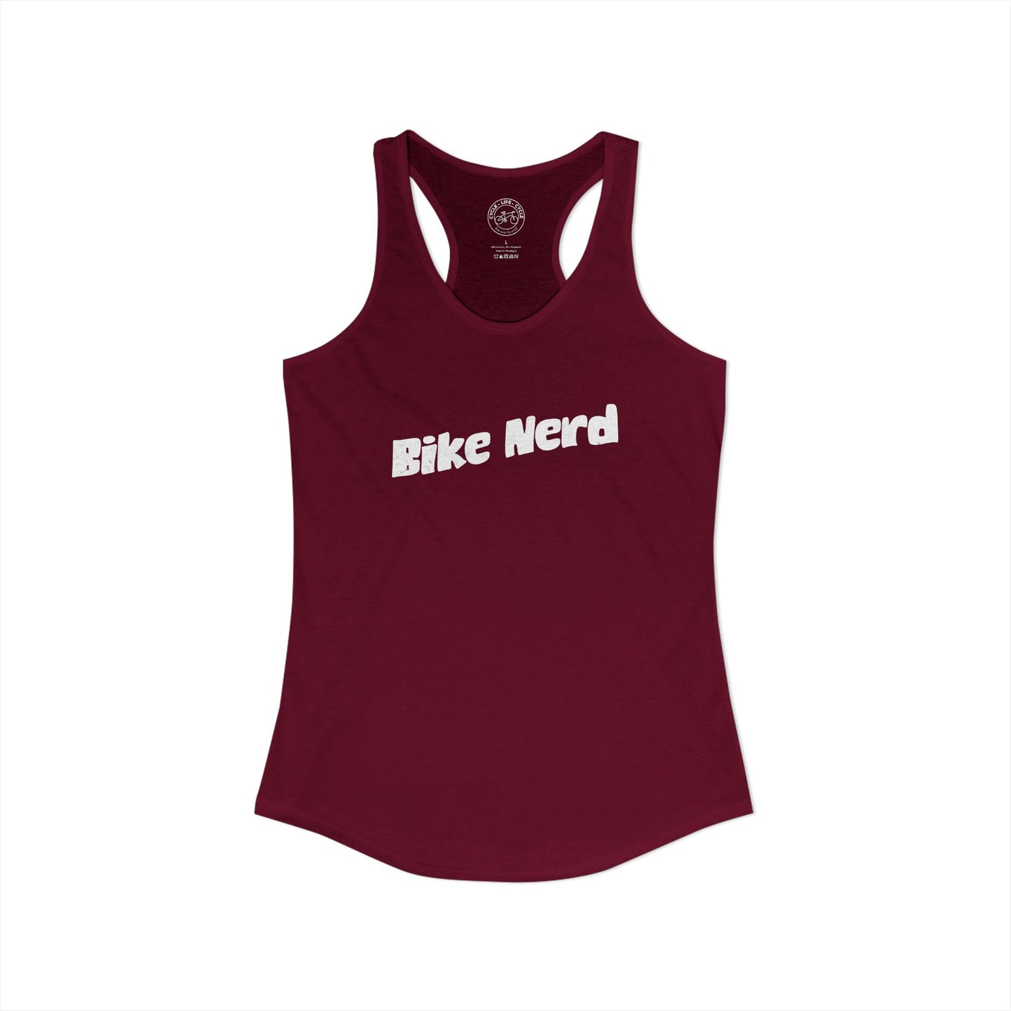 Bike Nerd Racerback Tank | Next Level 1533 Ideal Racerback | Cycling Humor Tank Top | Bike Lifestyle Women’s Tank