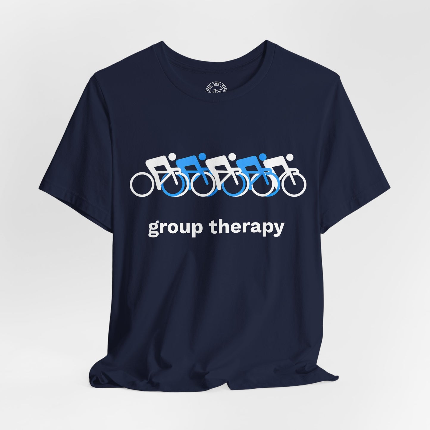 Group Therapy Cycling T-Shirt | Bella + Canvas 3001 | Funny Group Ride Bike Shirt | Not a Racer Cycling Tee
