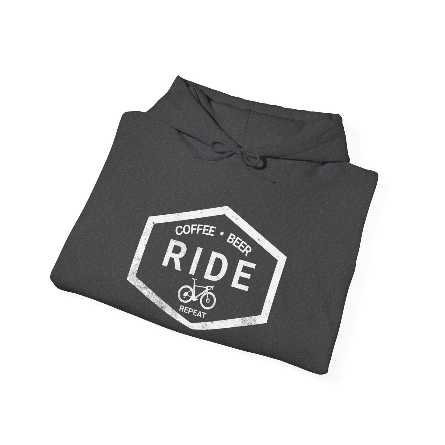 Coffee Ride Beer  Repeat Hoodie | Gildan 18500 Heavy Blend | Cycling Lifestyle Hoodie | Bike Sweatshirt