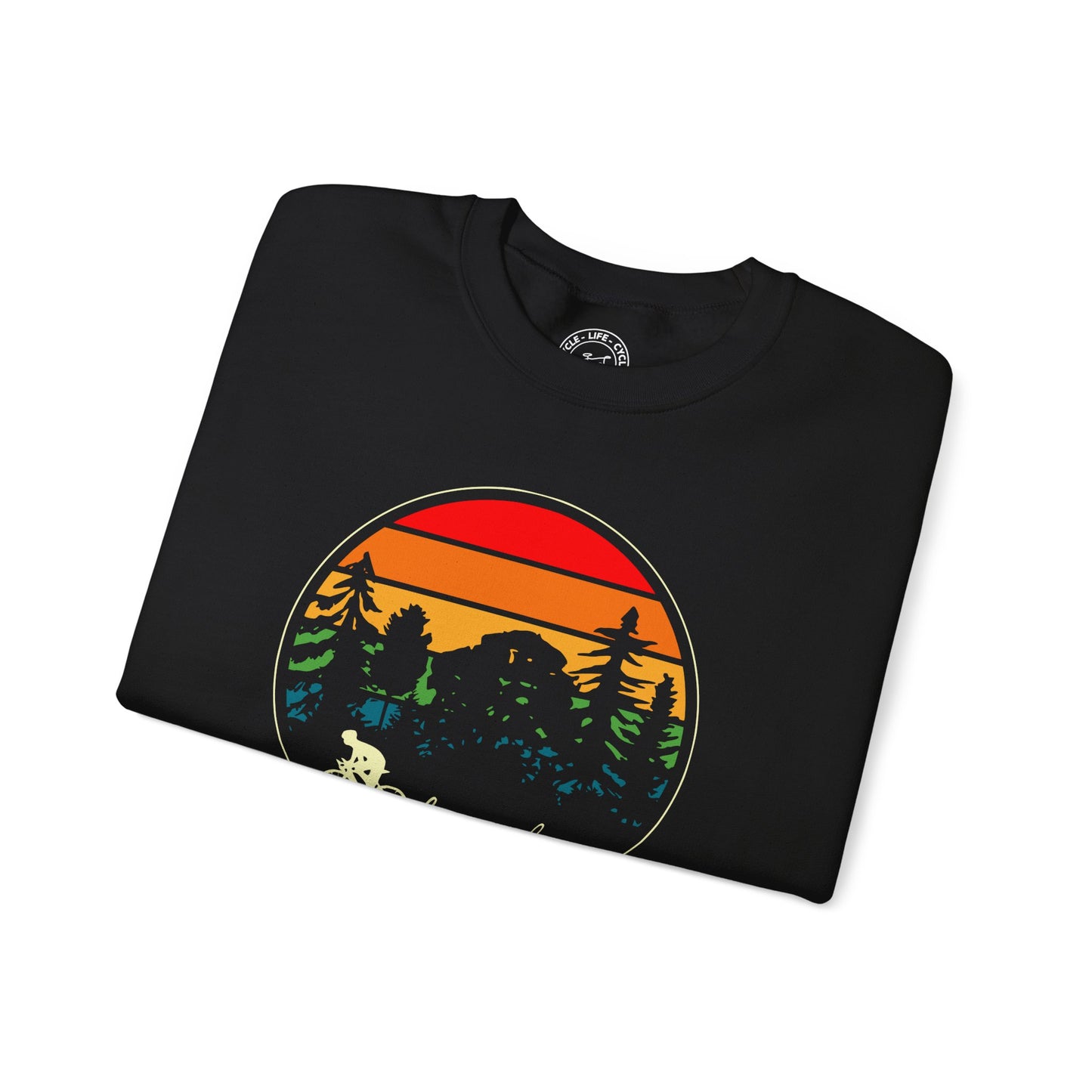 Happy Hours Cycling Sweatshirt | Gildan 18000 Heavy Blend | Sunset Bike Crewneck | Cycling Lifestyle Pullover