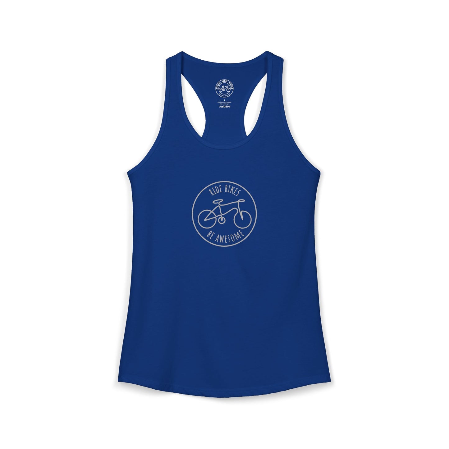 Ride Bikes Be Awesome Racerback Tank | Next Level 1533 Ideal Racerback | Cycling Tank Top | Bike Lifestyle Women’s Tank