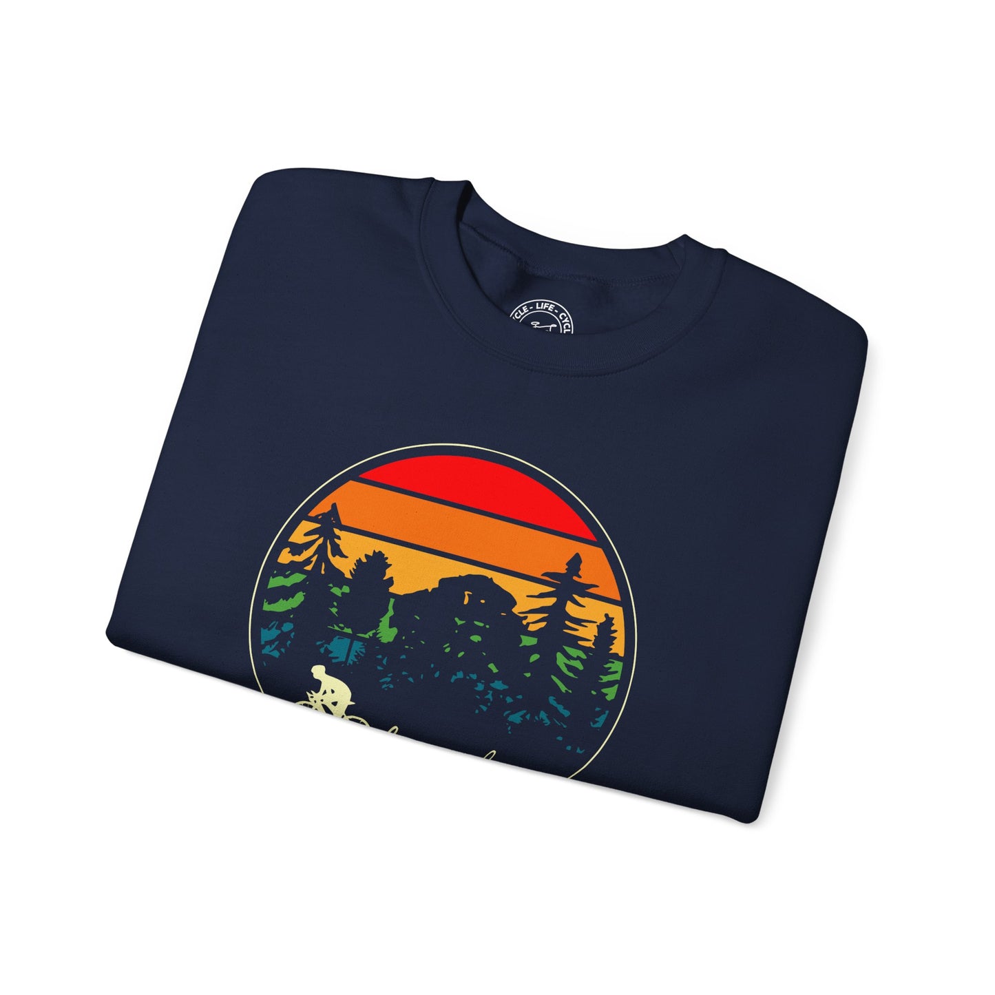 Happy Hours Cycling Sweatshirt | Gildan 18000 Heavy Blend | Sunset Bike Crewneck | Cycling Lifestyle Pullover