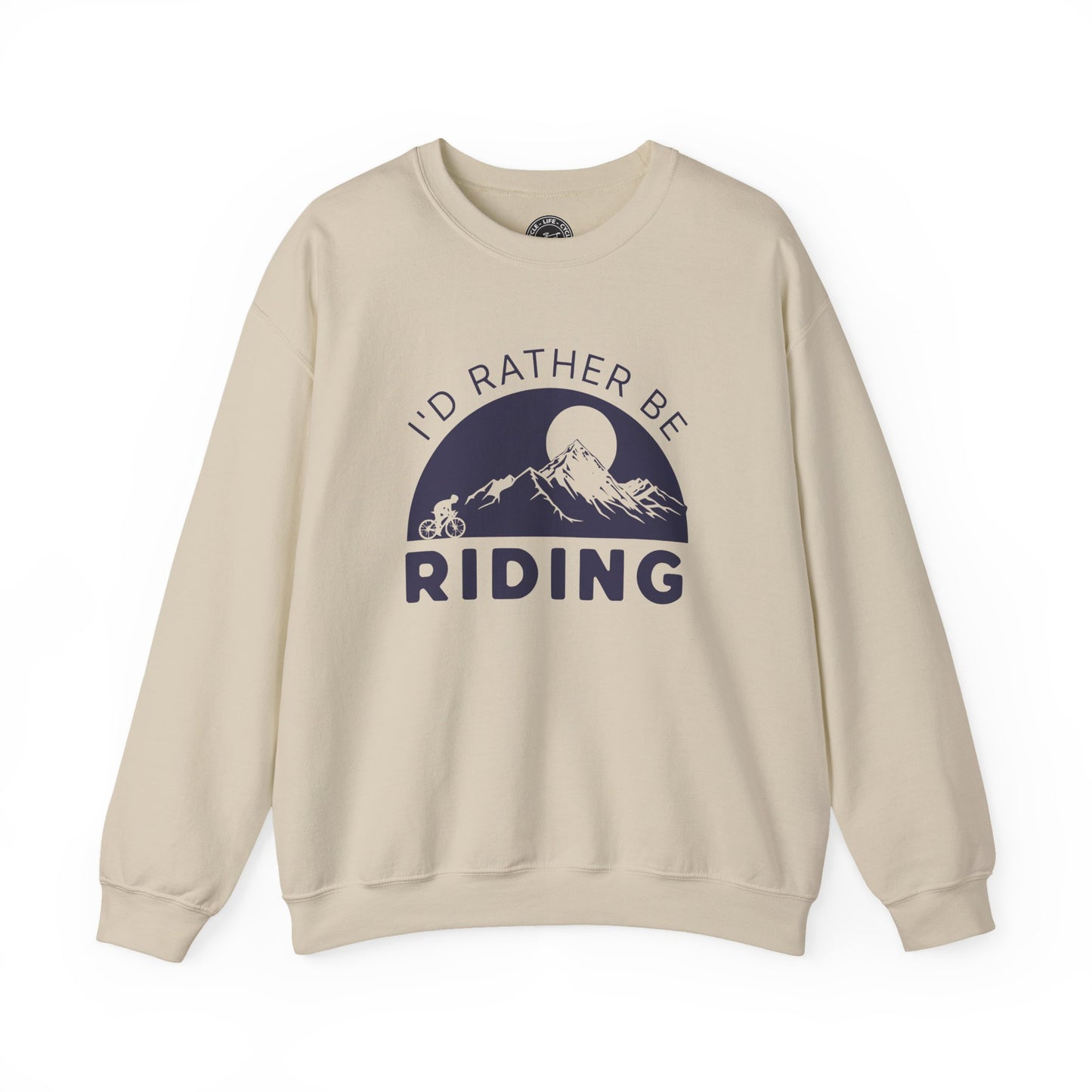 I’d Rather Be Riding Sweatshirt | Gildan 18000 Heavy Blend | Cycling Crewneck | Bike Lifestyle Pullover