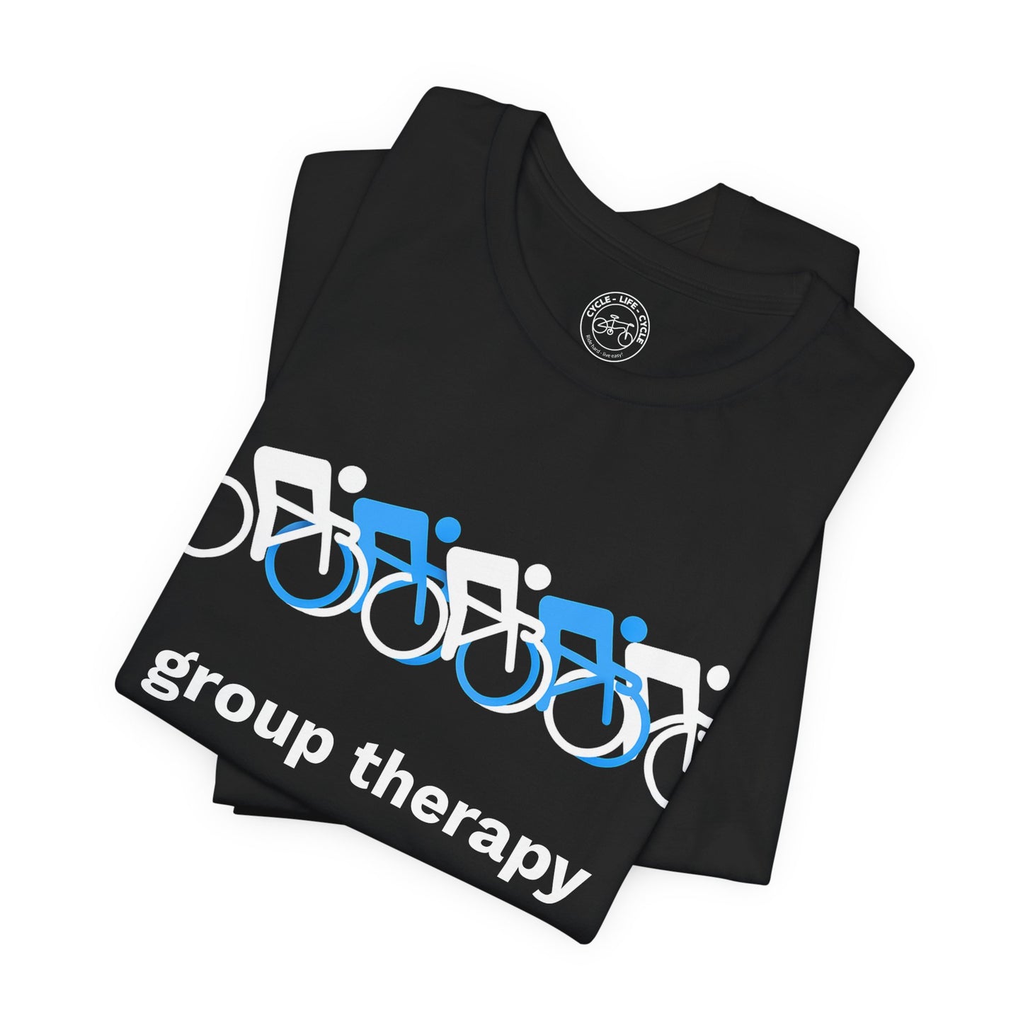 Group Therapy Cycling T-Shirt | Bella + Canvas 3001 | Funny Group Ride Bike Shirt | Not a Racer Cycling Tee