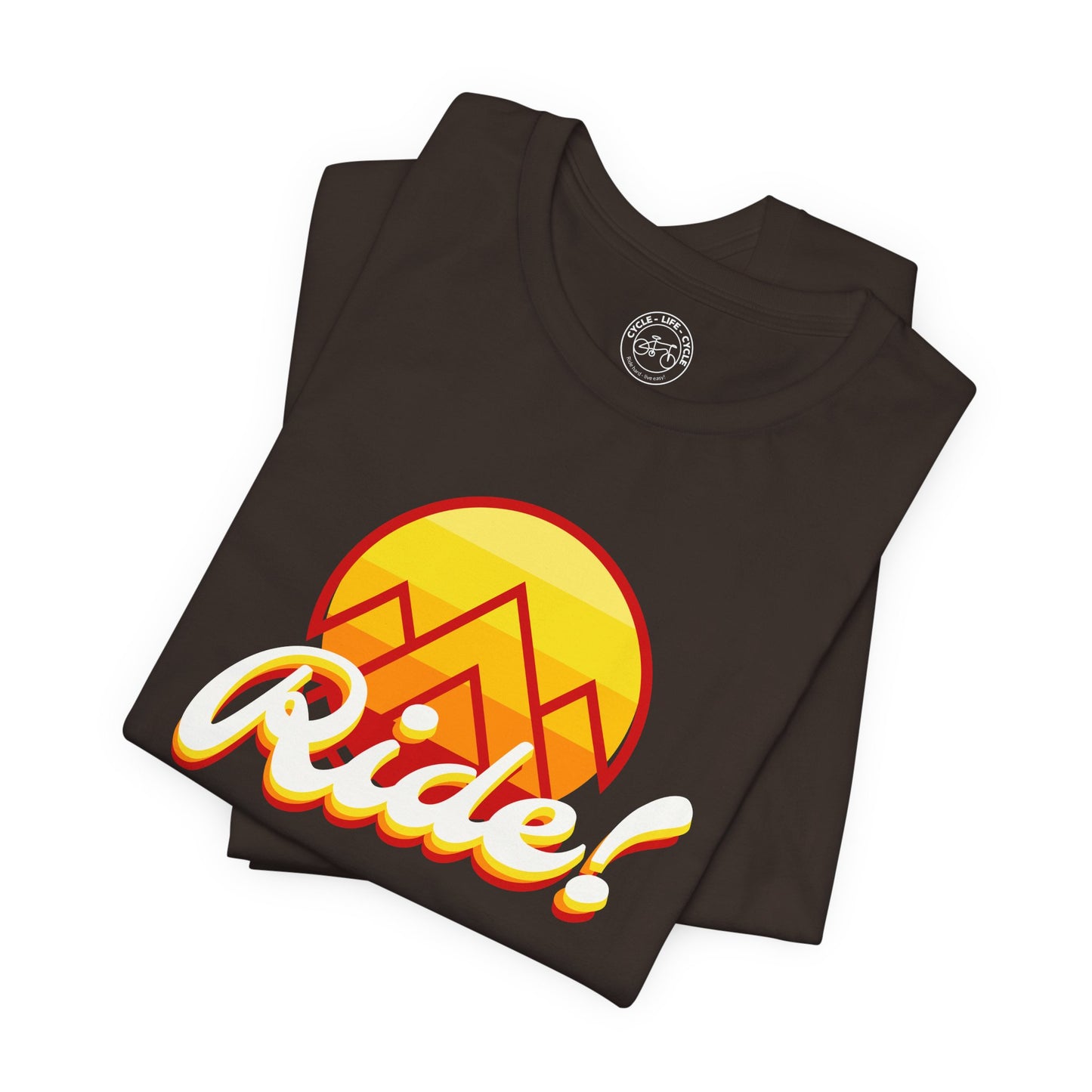 Ride T-Shirt | Bella + Canvas 3001 | Retro Mountain Cycling Shirt | Ride More Bike Tee | Not a Racer
