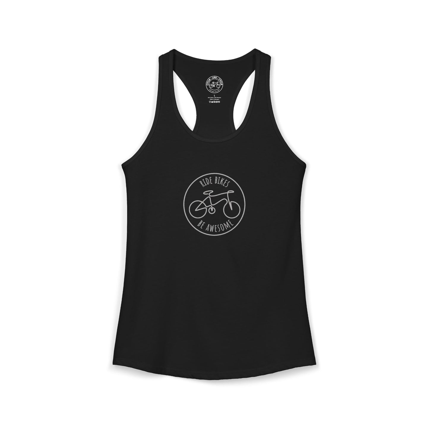 Ride Bikes Be Awesome Racerback Tank | Next Level 1533 Ideal Racerback | Cycling Tank Top | Bike Lifestyle Women’s Tank