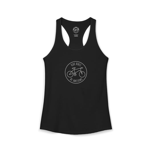 Ride Bikes Be Awesome Racerback Tank | Next Level 1533 Ideal Racerback | Cycling Tank Top | Bike Lifestyle Women’s Tank