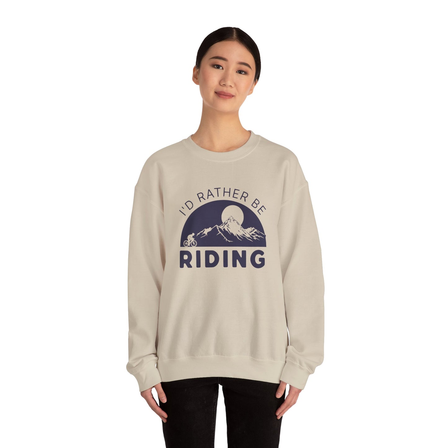 I’d Rather Be Riding Sweatshirt | Gildan 18000 Heavy Blend | Cycling Crewneck | Bike Lifestyle Pullover