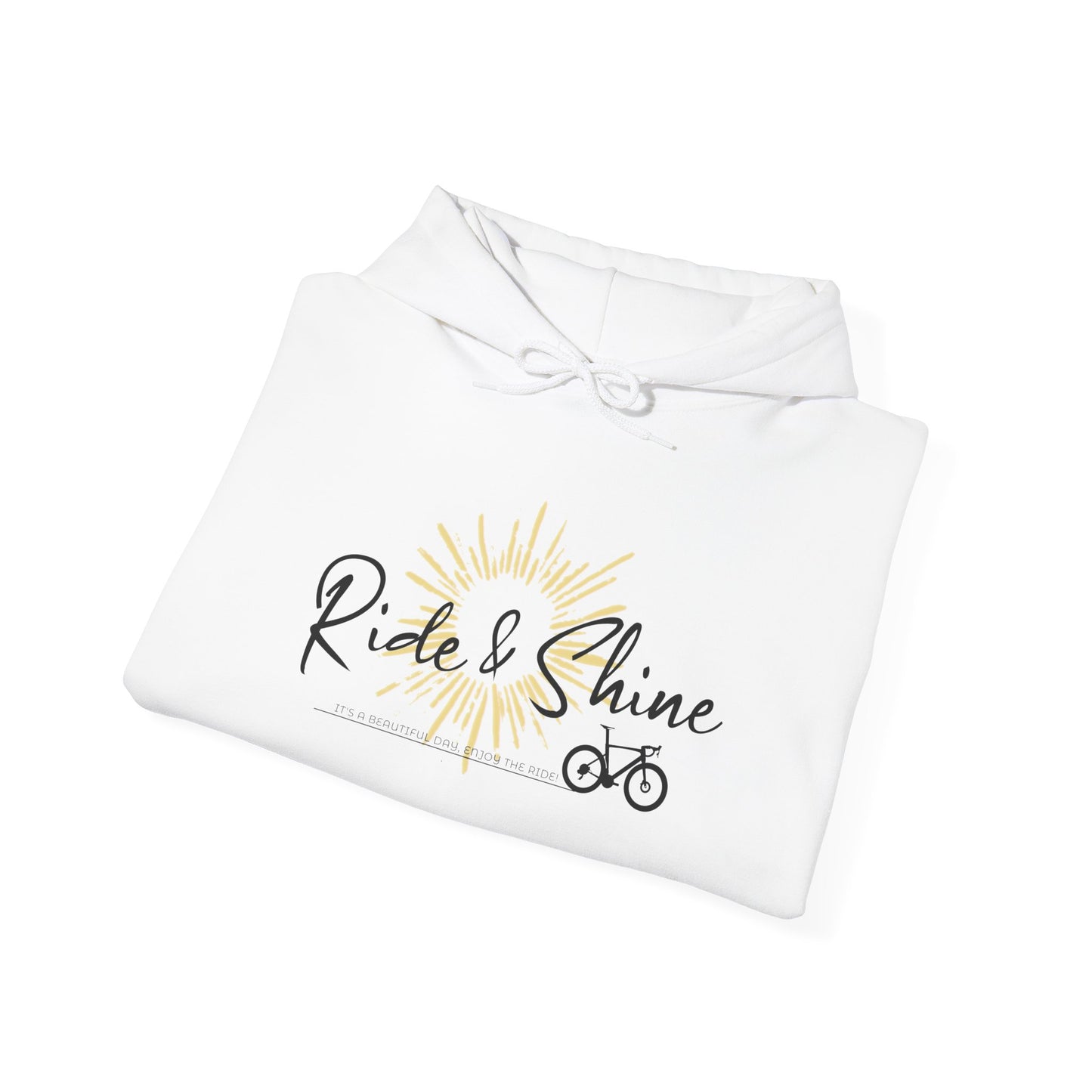 Ride & Shine Cycling Hoodie | Gildan 18500 Heavy Blend | Sunrise Bike Hoodie | Cycling Lifestyle Sweatshirt