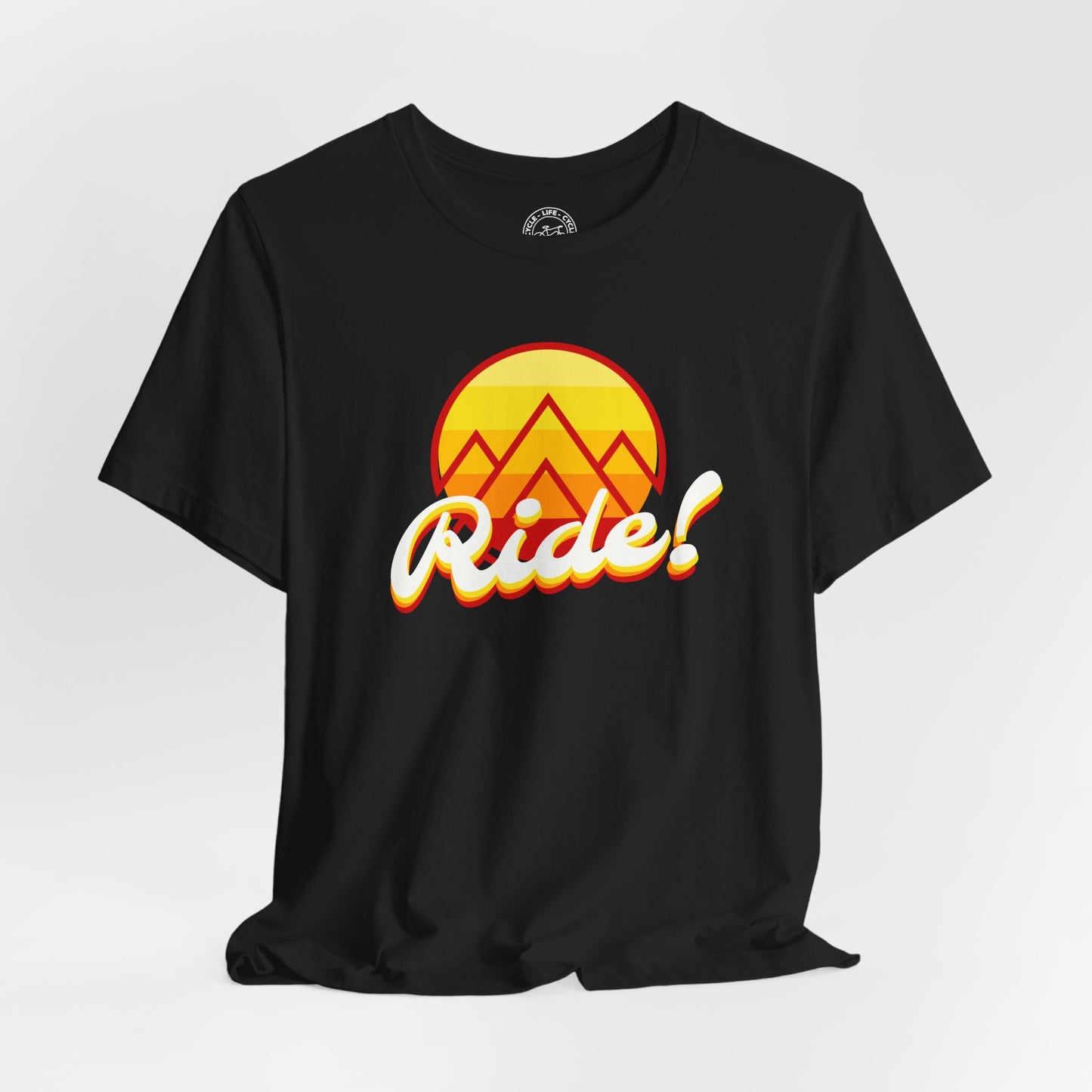 Ride T-Shirt | Bella + Canvas 3001 | Retro Mountain Cycling Shirt | Ride More Bike Tee | Not a Racer