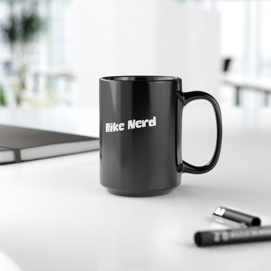 Bike Nerd Black Mug, 15oz