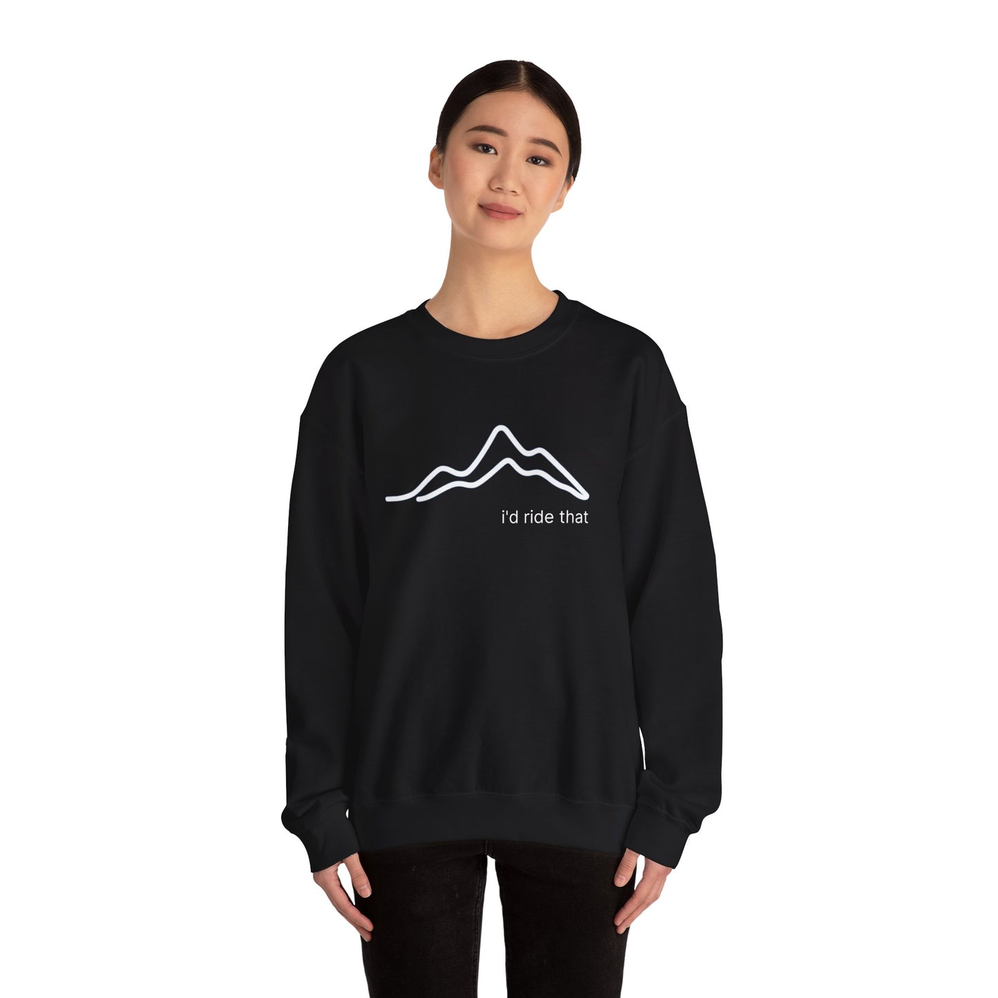 I’d Ride That Cycling Sweatshirt | Gildan 18000 Heavy Blend | Elevation Profile Bike Crewneck | Cycling Lifestyle Pullover