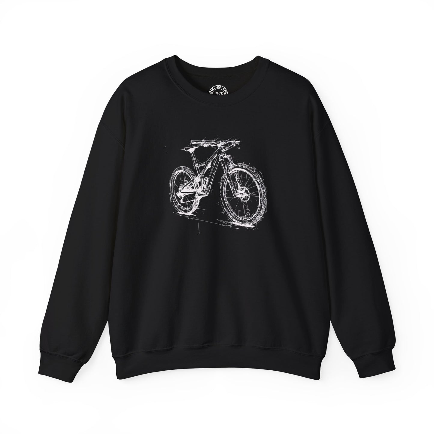 Mountain Bike Sketch Sweatshirt | Gildan 18000 Heavy Blend | MTB Graphic Crewneck | Trail Riding Cycling Pullover