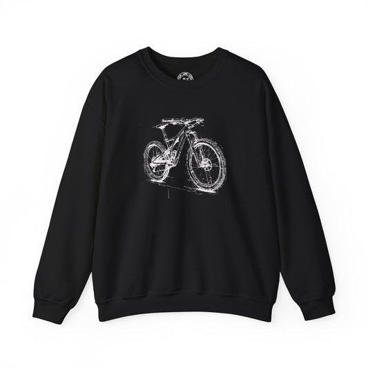 Mountain Bike Sketch Sweatshirt | Gildan 18000 Heavy Blend | MTB Graphic Crewneck | Trail Riding Cycling Pullover