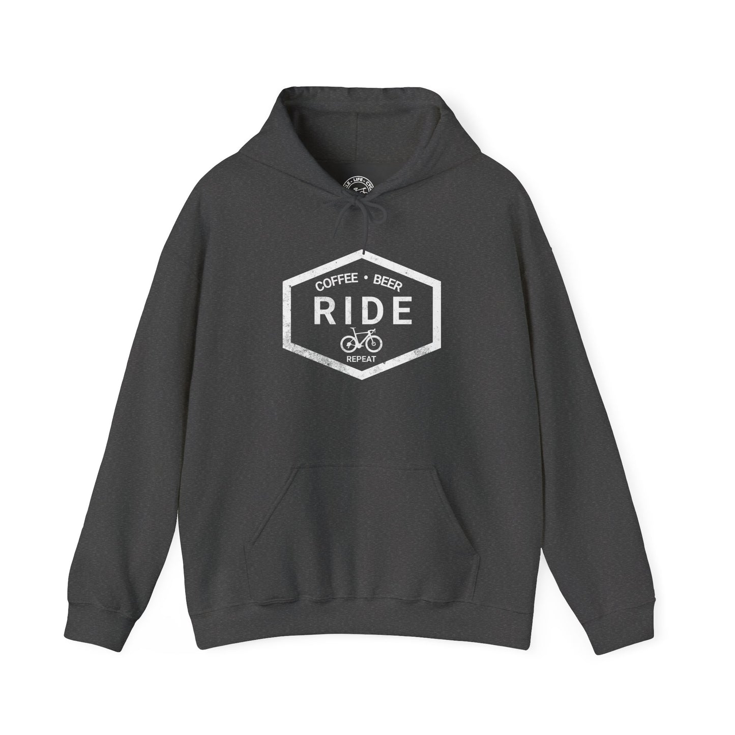 Coffee Ride Beer  Repeat Hoodie | Gildan 18500 Heavy Blend | Cycling Lifestyle Hoodie | Bike Sweatshirt