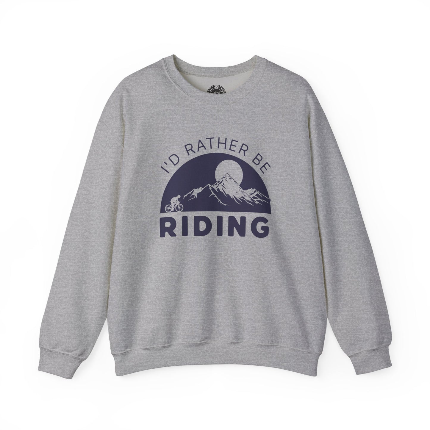 I’d Rather Be Riding Sweatshirt | Gildan 18000 Heavy Blend | Cycling Crewneck | Bike Lifestyle Pullover