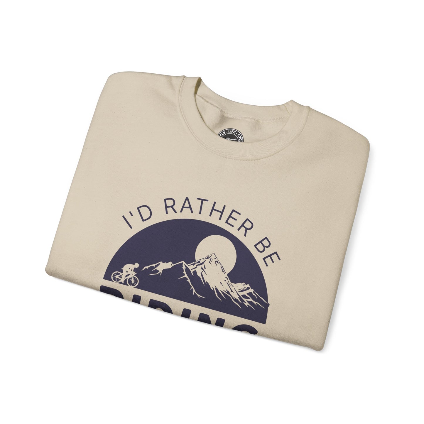 I’d Rather Be Riding Sweatshirt | Gildan 18000 Heavy Blend | Cycling Crewneck | Bike Lifestyle Pullover