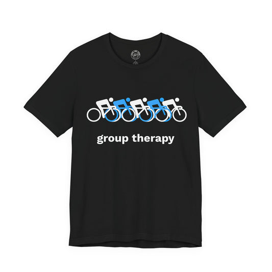 Group Therapy Cycling T-Shirt | Bella + Canvas 3001 | Funny Group Ride Bike Shirt | Not a Racer Cycling Tee