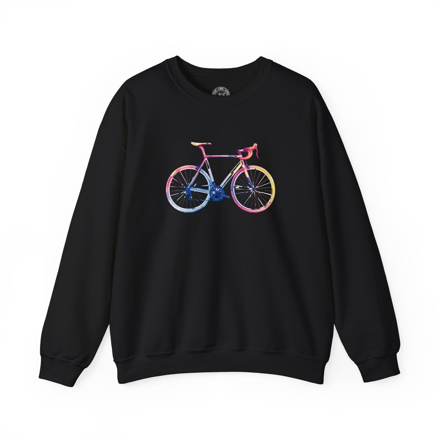 Colorful Road Bike Sweatshirt | Gildan 18000 Heavy Blend | Artistic Cycling Crewneck | Bike Graphic Pullover
