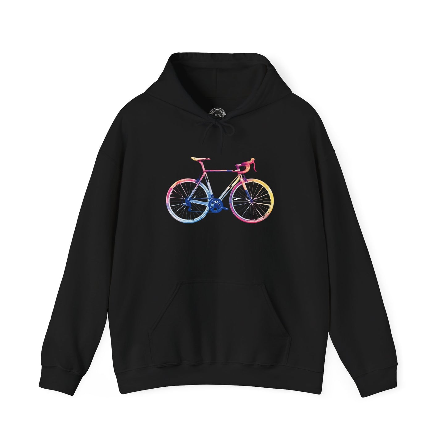 Colorful Road Bike Hoodie | Gildan 18500 Heavy Blend | Artistic Cycling Hoodie | Bike Graphic Sweatshirt