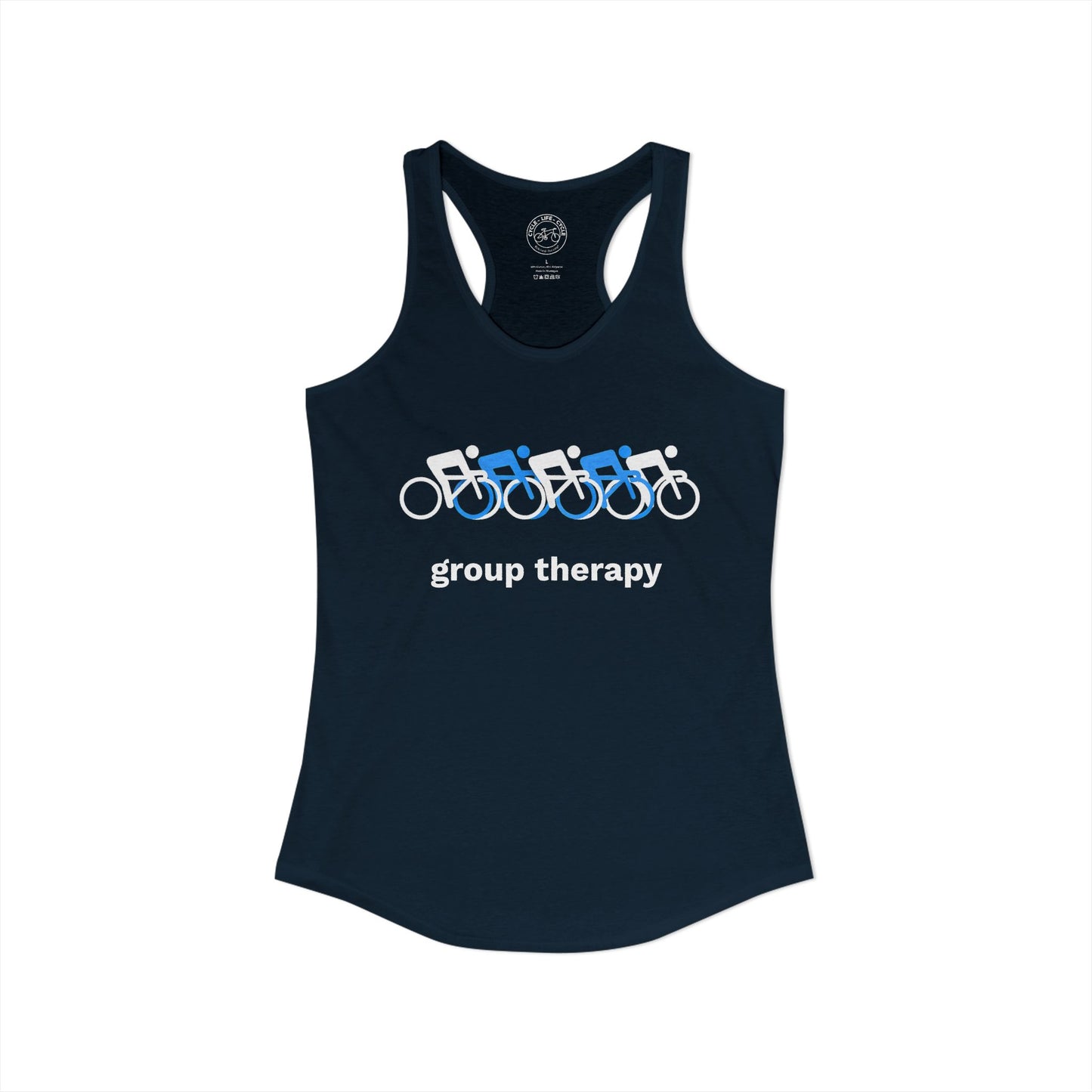 Group Therapy Cycling Racerback Tank | Next Level 1533 Ideal Racerback | Group Ride Tank Top | Bike Lifestyle Women’s Tank