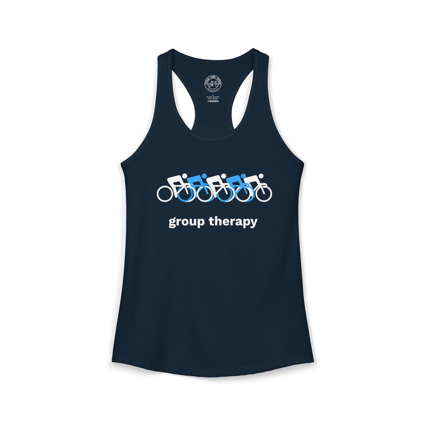 Group Therapy Cycling Racerback Tank | Next Level 1533 Ideal Racerback | Group Ride Tank Top | Bike Lifestyle Women’s Tank