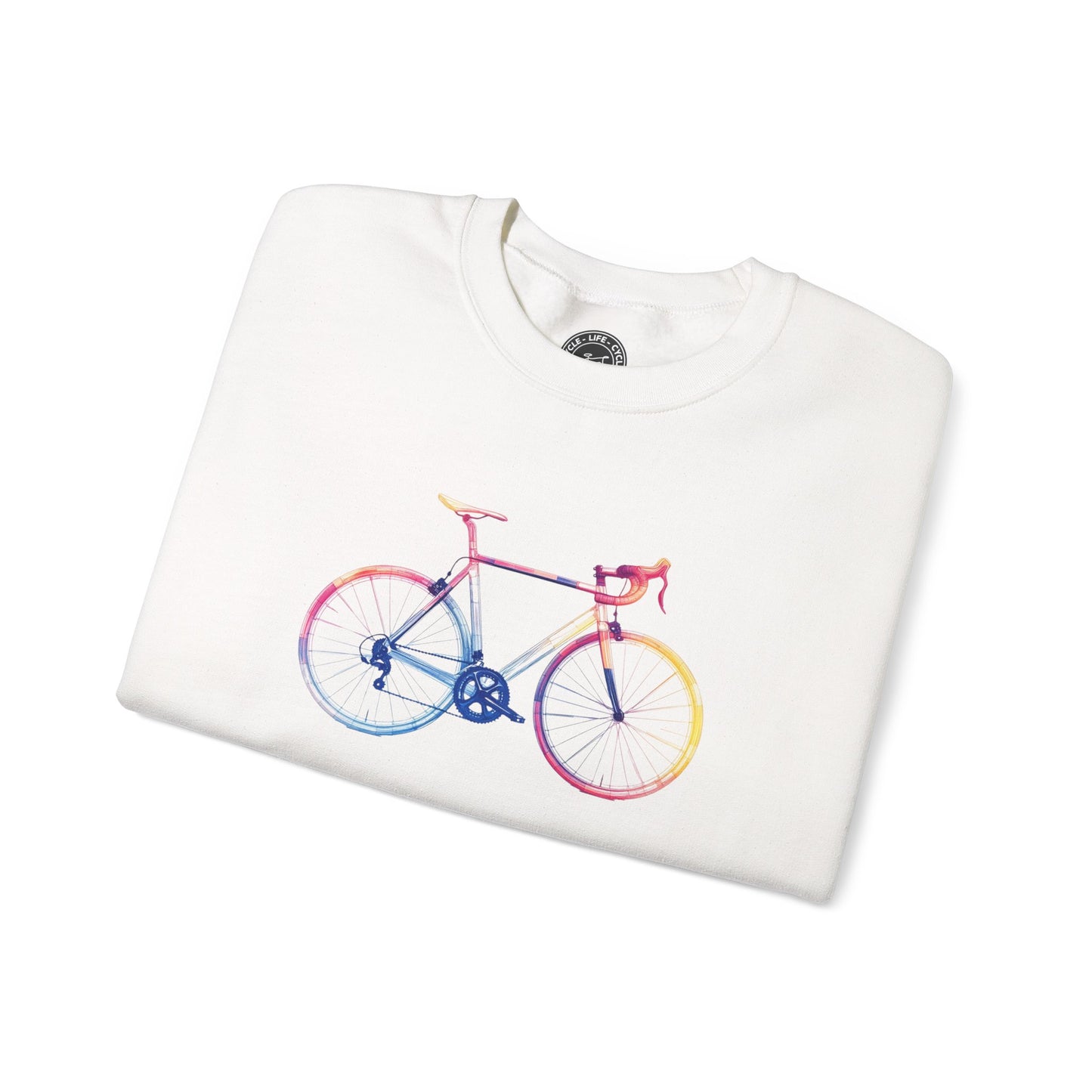 Colorful Road Bike Sweatshirt | Gildan 18000 Heavy Blend | Artistic Cycling Crewneck | Bike Graphic Pullover