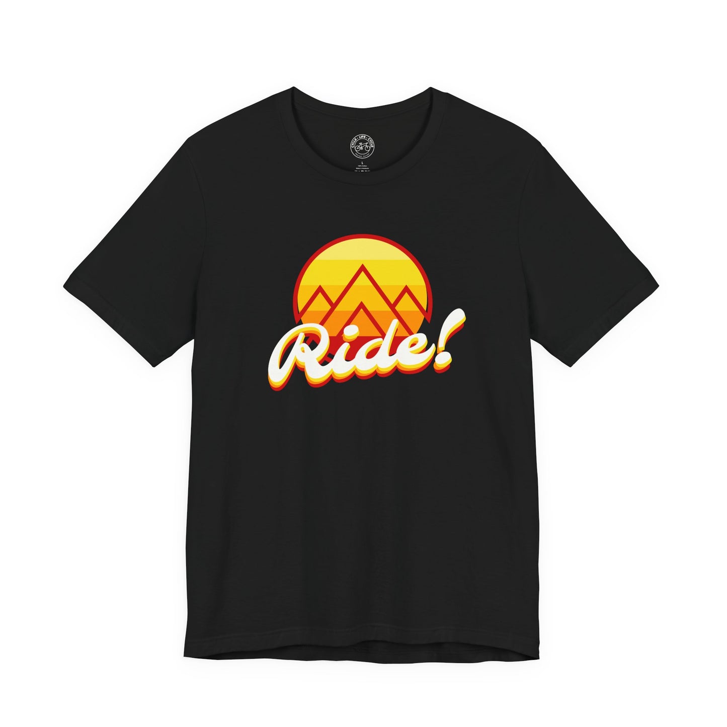 Ride T-Shirt | Bella + Canvas 3001 | Retro Mountain Cycling Shirt | Ride More Bike Tee | Not a Racer
