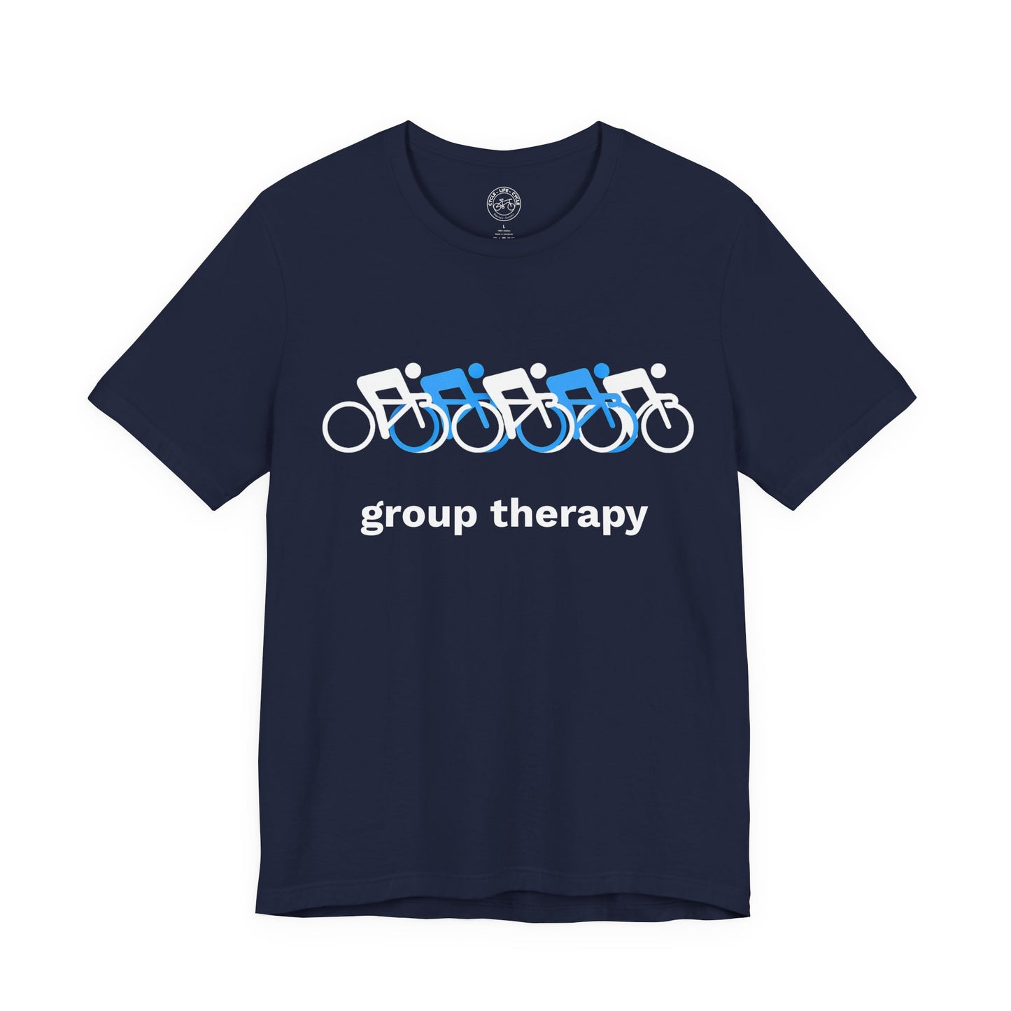 Group Therapy Cycling T-Shirt | Bella + Canvas 3001 | Funny Group Ride Bike Shirt | Not a Racer Cycling Tee