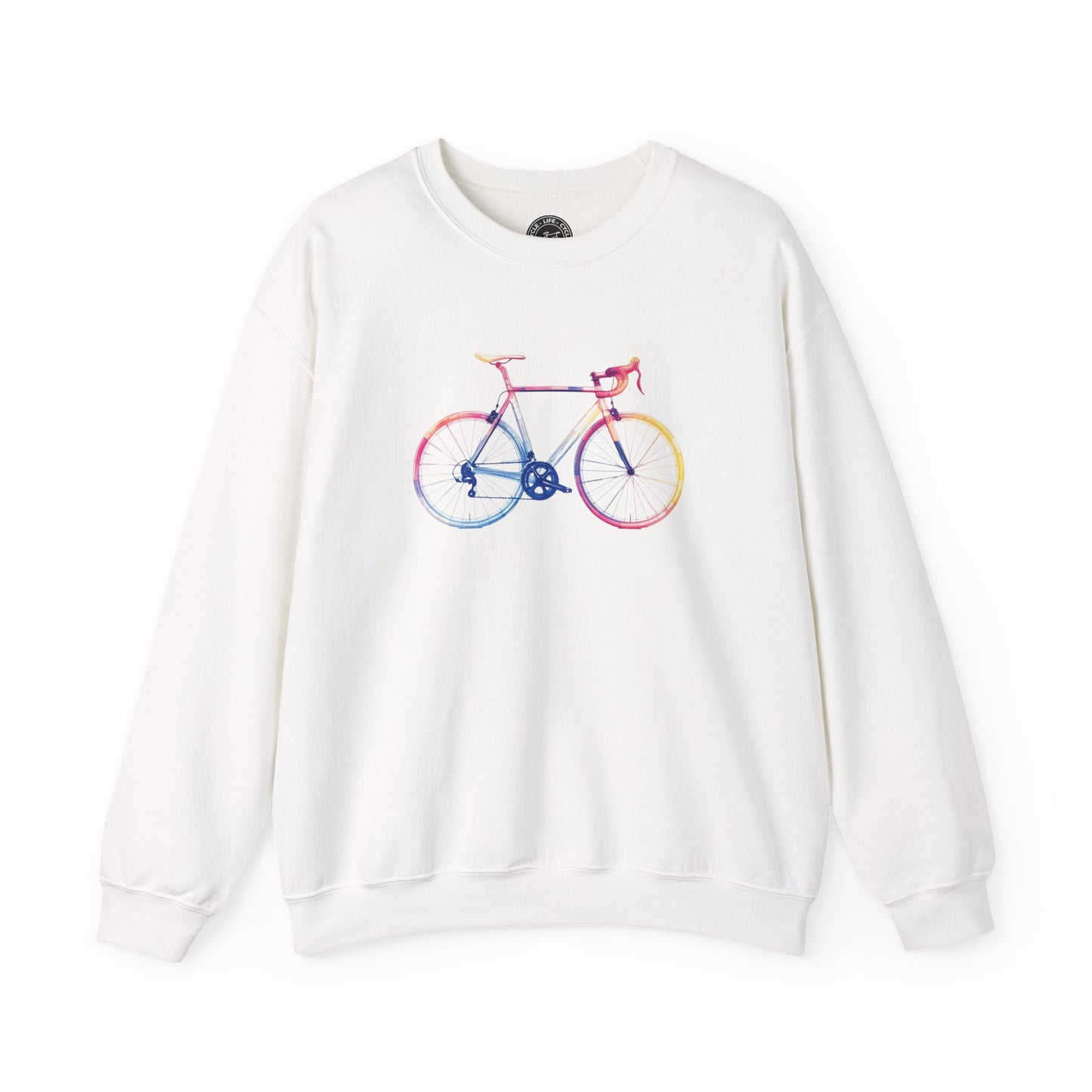 Colorful Road Bike Sweatshirt | Gildan 18000 Heavy Blend | Artistic Cycling Crewneck | Bike Graphic Pullover