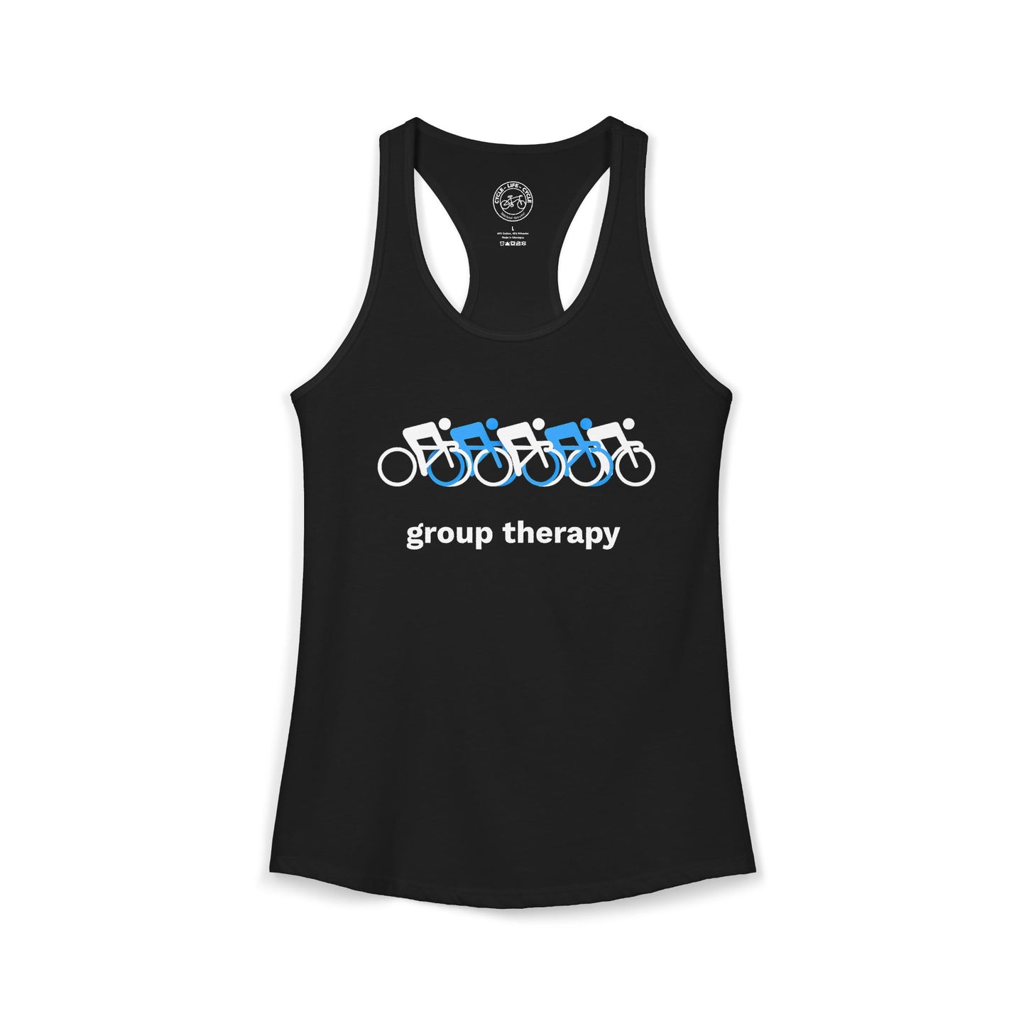 Group Therapy Cycling Racerback Tank | Next Level 1533 Ideal Racerback | Group Ride Tank Top | Bike Lifestyle Women’s Tank