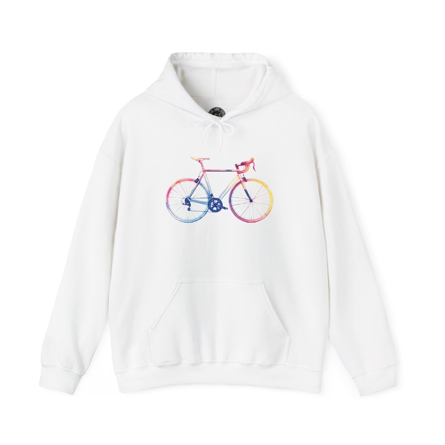 Colorful Road Bike Hoodie | Gildan 18500 Heavy Blend | Artistic Cycling Hoodie | Bike Graphic Sweatshirt
