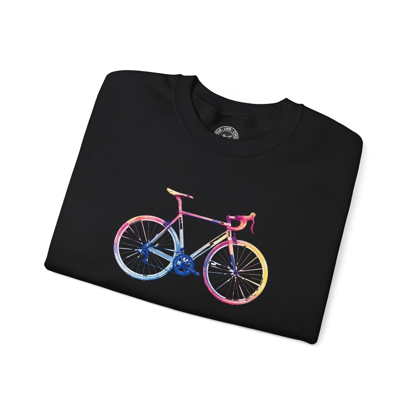 Colorful Road Bike Sweatshirt | Gildan 18000 Heavy Blend | Artistic Cycling Crewneck | Bike Graphic Pullover