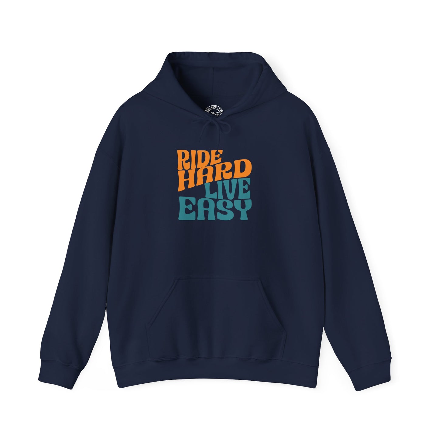 Ride Hard Live Easy Hoodie | Gildan 18500 Heavy Blend | Cycling Lifestyle Hoodie | Bike Mindset Sweatshirt