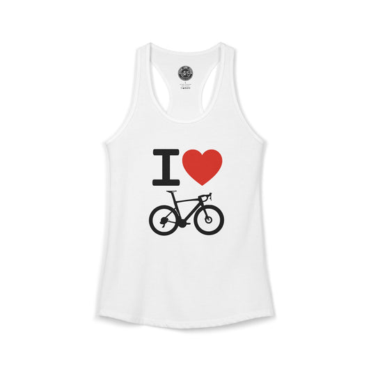 I Heart Bicycle Racerback Tank | Next Level 1533 Ideal Racerback | Cycling Tank Top | Bike Lifestyle Women’s Tank