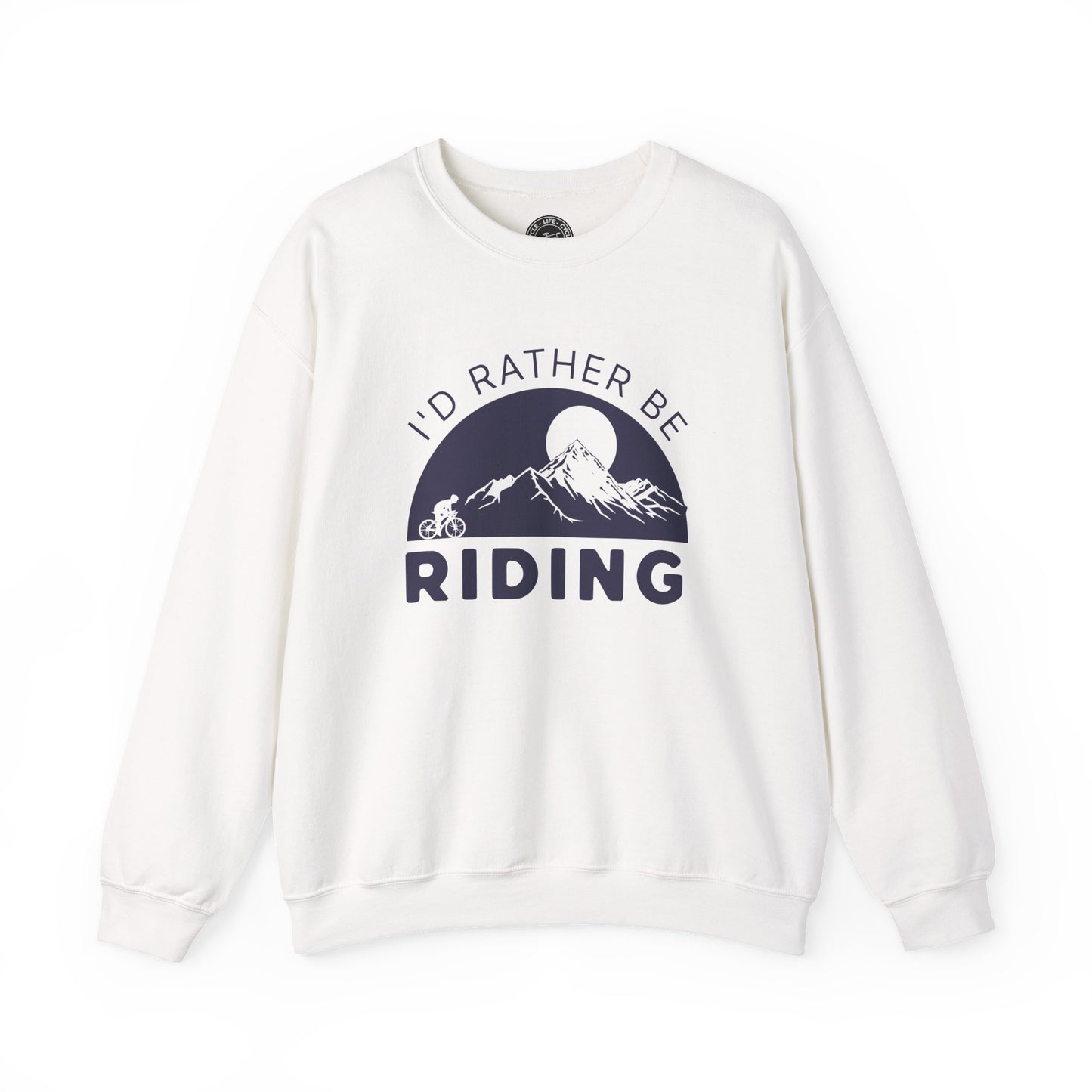 I’d Rather Be Riding Sweatshirt | Gildan 18000 Heavy Blend | Cycling Crewneck | Bike Lifestyle Pullover