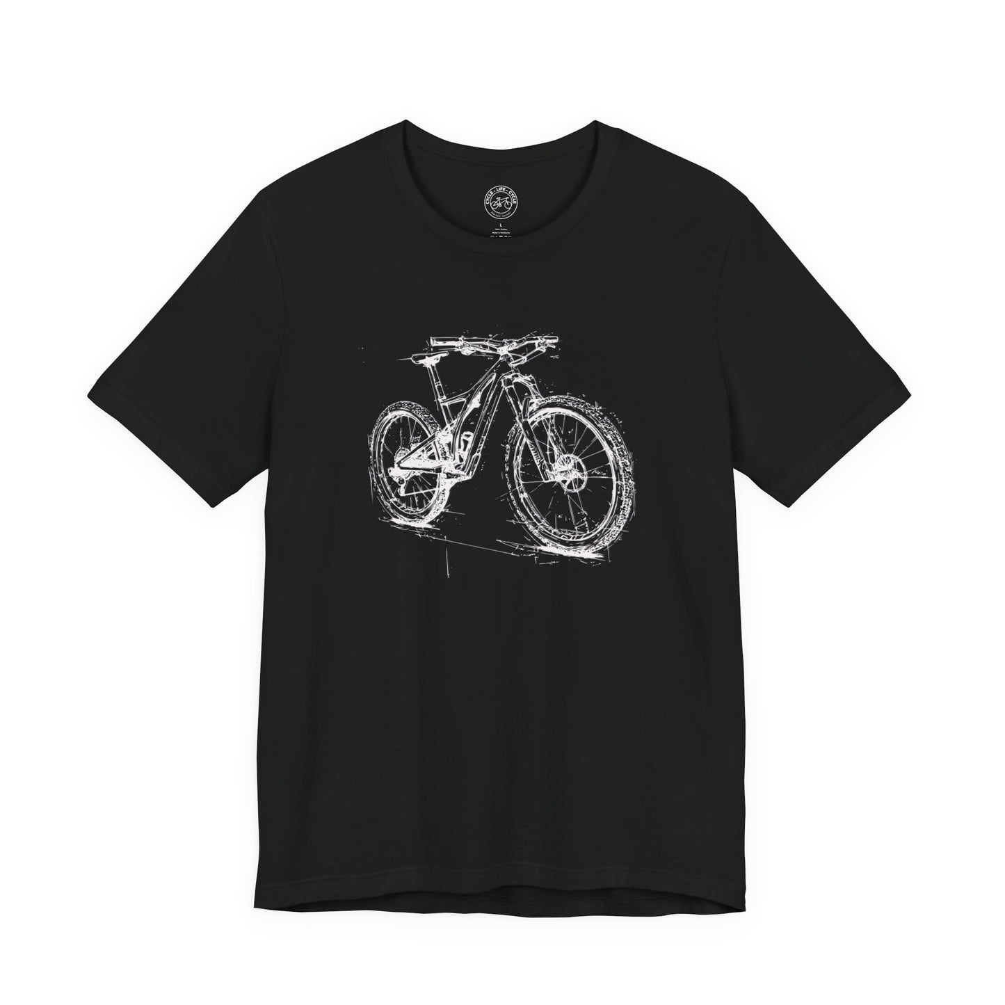 Mountain Bike Sketch T-Shirt | Bella + Canvas 3001 | MTB Graphic Tee | Trail Riding Bike Shirt | Not a Racer