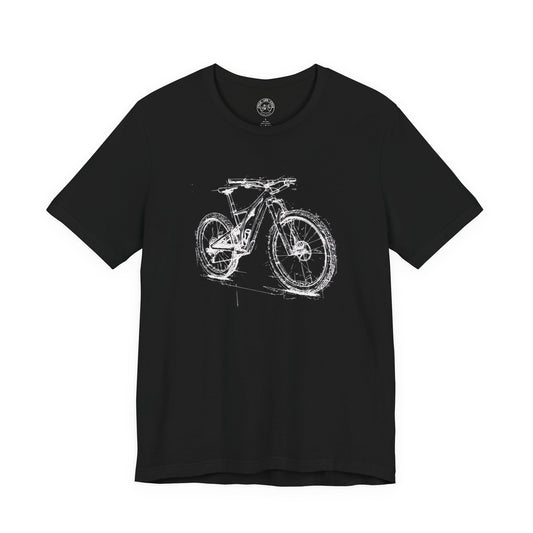 Mountain Bike Sketch T-Shirt | Bella + Canvas 3001 | MTB Graphic Tee | Trail Riding Bike Shirt | Not a Racer
